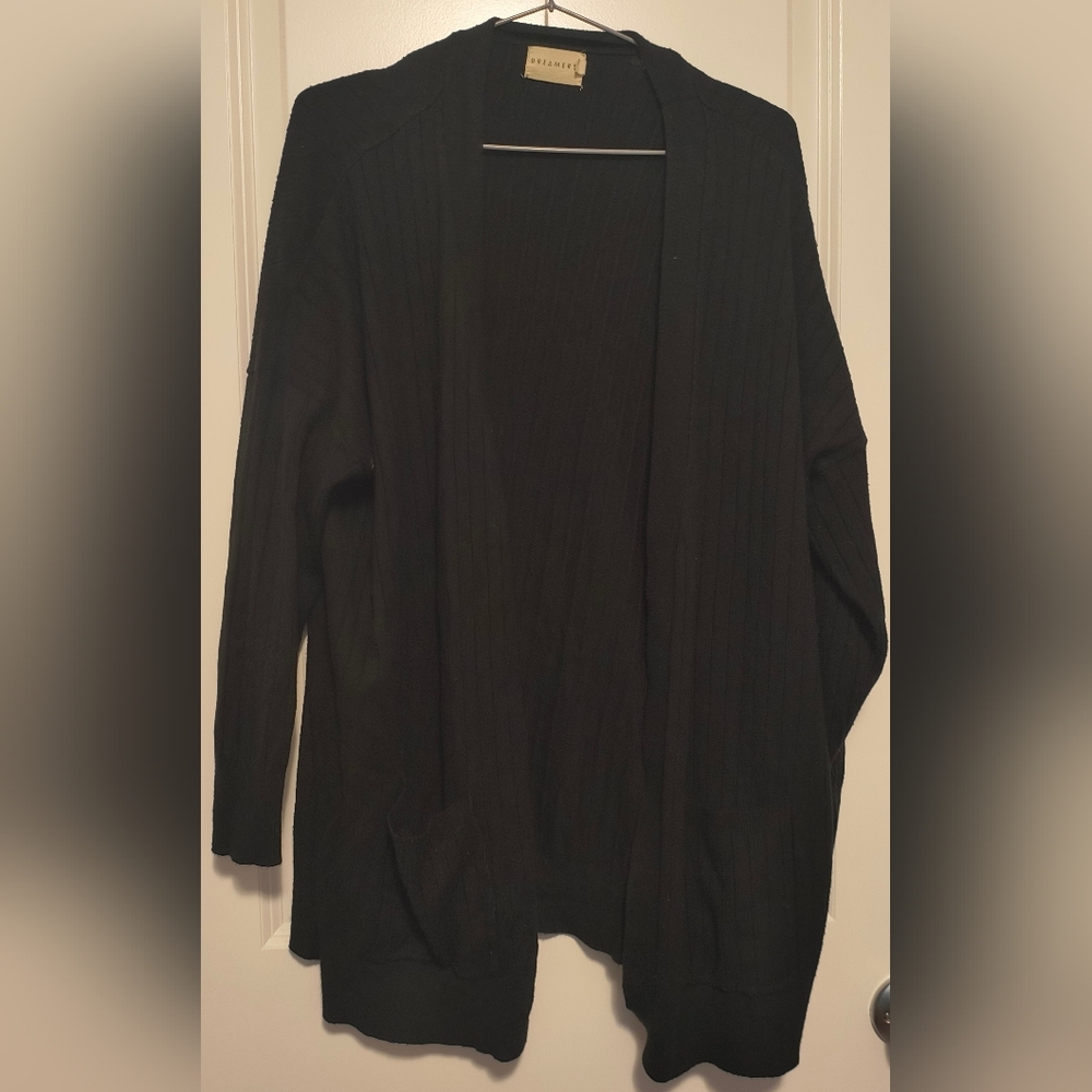 Dreamers Charcoal Open-Front Cardigan